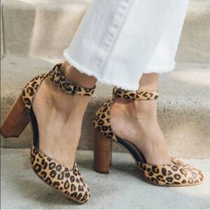 Soludos Collette Heels, Cheetah Print Calf Hair, Size 9.5 New Sandals Tan Brown